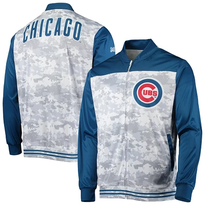 Men's Stitches Royal Chicago Cubs Camo Full-Zip Jacket