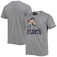 Men's Homage Austin Riley Gray Atlanta Braves Caricature Tri-Blend T-Shirt