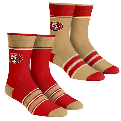 Unisex Rock Em Socks San Francisco 49ers Multi-Stripe 2-Pack Team Crew Sock Set