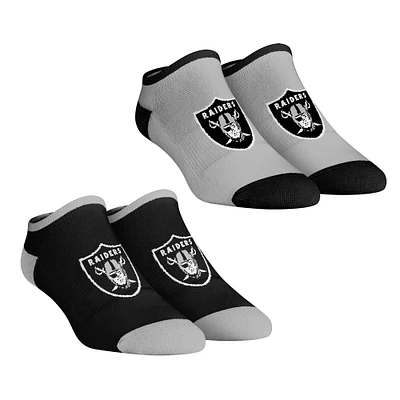 Women's Rock Em Socks Las Vegas Raiders Core Team 2-Pack Low Cut Ankle Sock Set