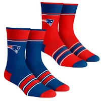 Youth Rock Em Socks New England Patriots Multi-Stripe 2-Pack Team Crew Sock Set