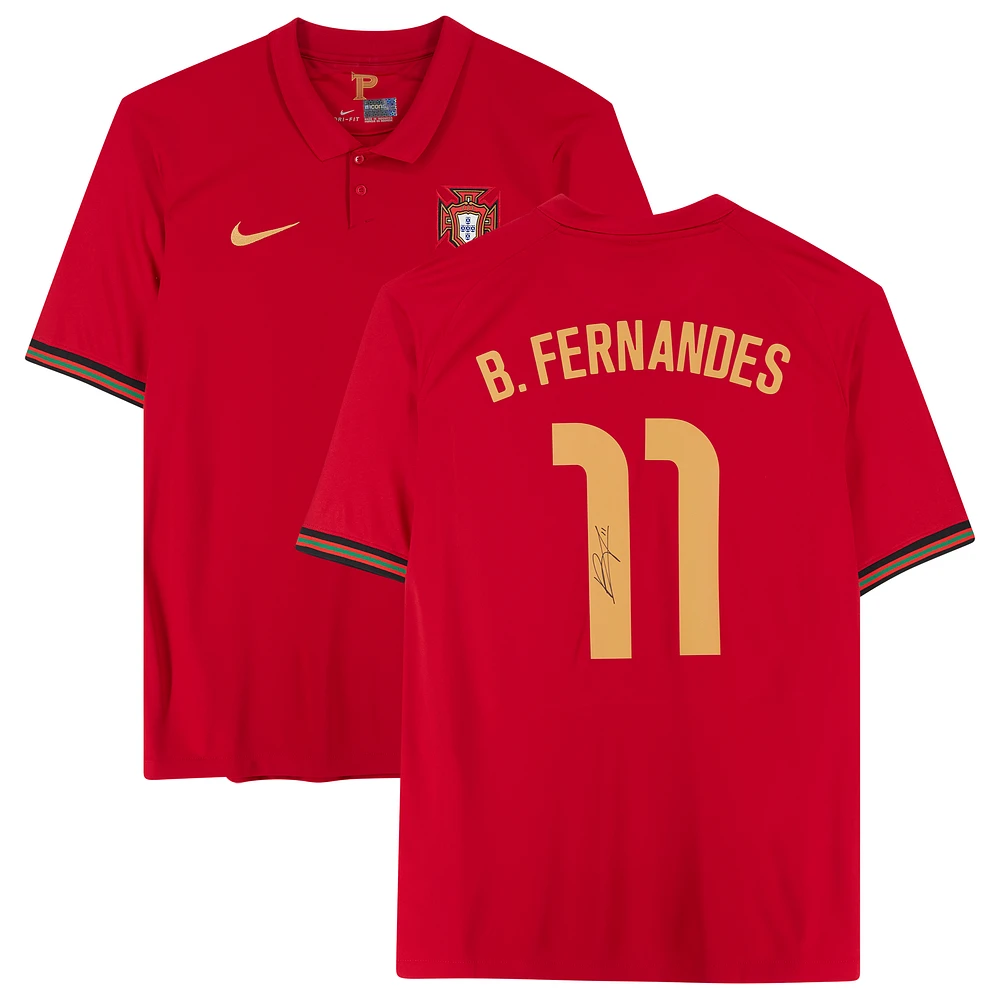 Bruno Fernandes Portugal National Team Autographed 2020-21 Home Jersey