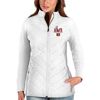 Women's Antigua White Cincinnati Bengals Super Bowl LVI Bound Altitude Full-Zip Jacket