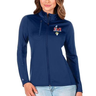 Women's Antigua Navy Los Angeles Rams Super Bowl LVI Bound Generation Full-Zip Jacket