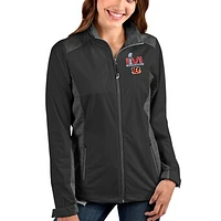 Women's Antigua Charcoal Cincinnati Bengals Super Bowl LVI Bound Revolve Full-Zip Jacket