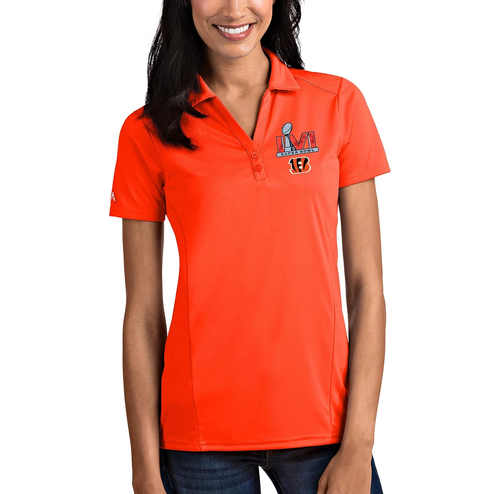 Women's Antigua Cincinnati Bengals Super Bowl LVI Bound Tribute Polo