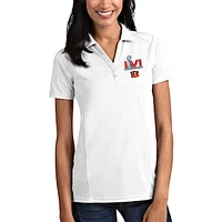 Women's Antigua White Cincinnati Bengals Super Bowl LVI Bound Tribute Polo