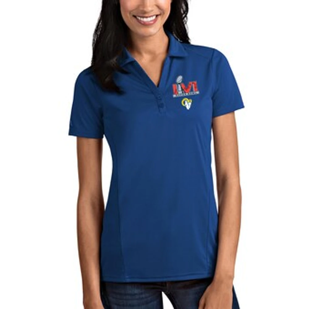 Women's Antigua Royal Los Angeles Rams Super Bowl LVI Bound Tribute Polo