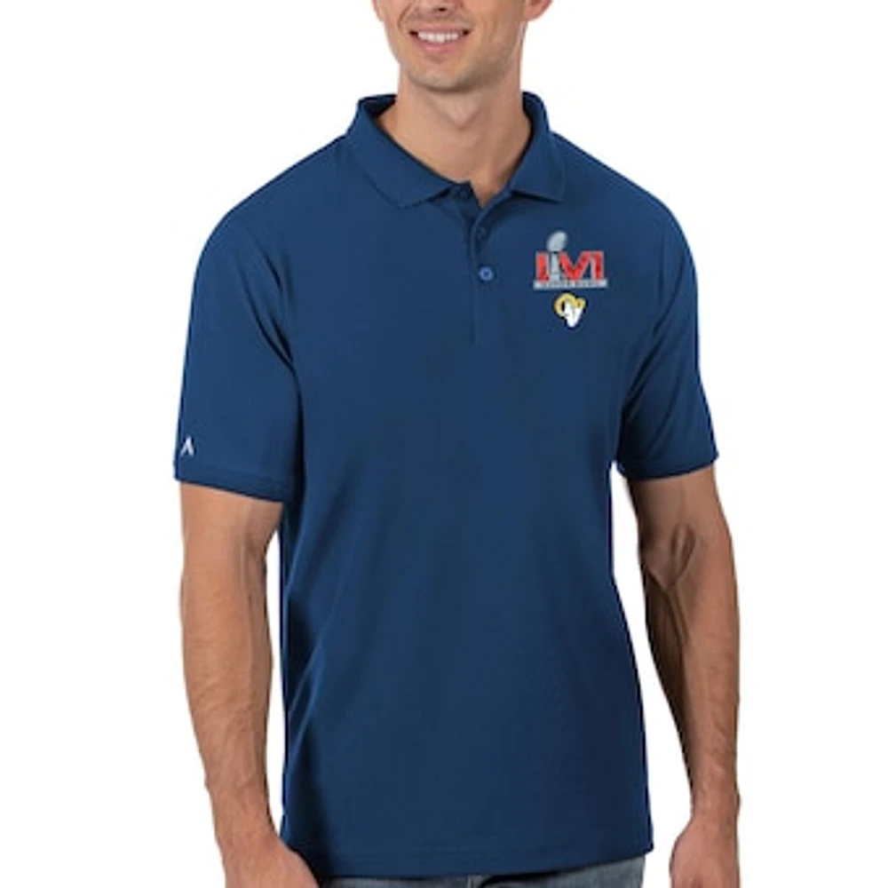 Men's Antigua Royal Los Angeles Rams Super Bowl LVI Bound Legacy Pique Polo