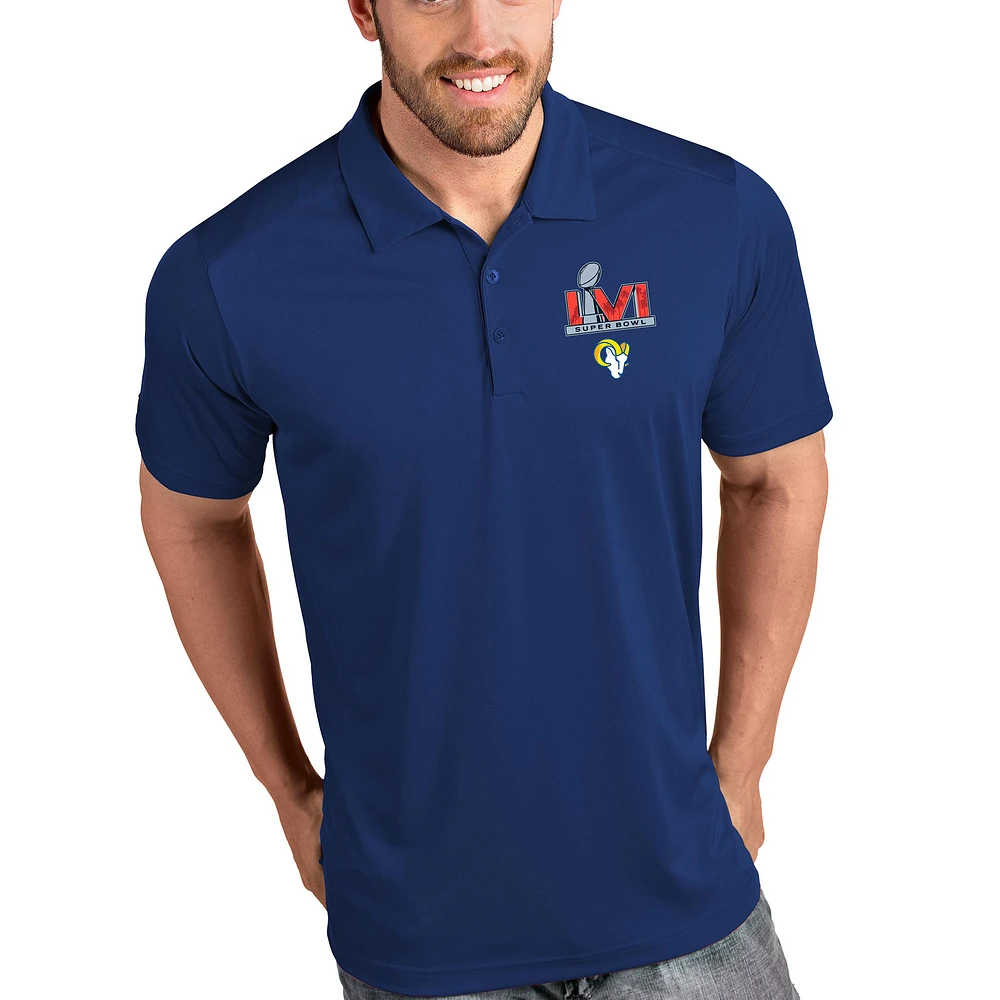 Men's Antigua Royal Los Angeles Rams Super Bowl LVI Bound Tribute Polo