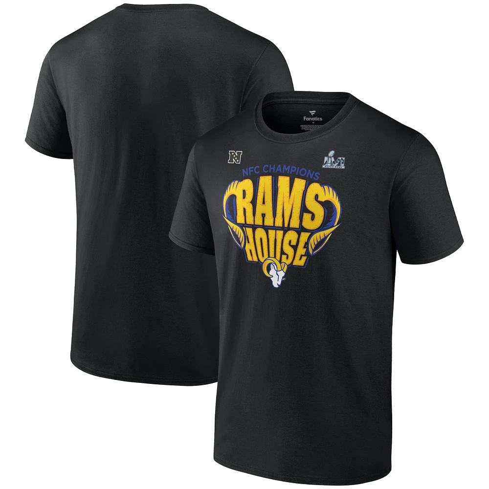 Men's Fanatics Black Los Angeles Rams 2021 NFC Champions Big & Tall Hometown T-Shirt