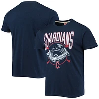 Men's Homage Heathered Navy Cleveland Guardians Stadium Tri-Blend T-Shirt