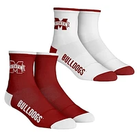 Men's Rock Em Socks Mississippi State Bulldogs Core Team 2-Pack Quarter Length Sock Set