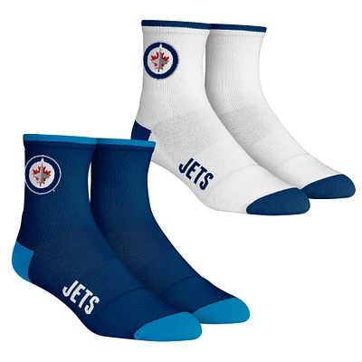 Men's Rock Em Socks Winnipeg Jets Core Team 2-Pack Quarter Length Sock Set