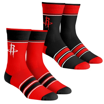 Unisex Rock Em Socks Houston Rockets Multi-Stripe 2-Pack Team Crew Sock Set