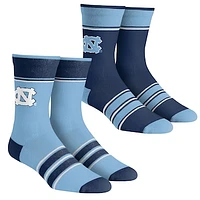 Unisex Rock Em Socks North Carolina Tar Heels Multi-Stripe 2-Pack Team Crew Sock Set