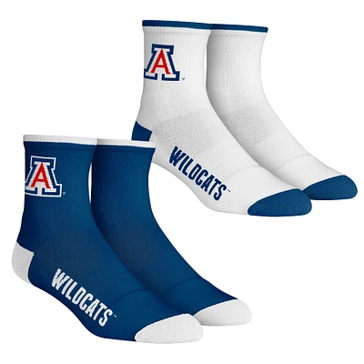 Youth Rock Em Socks Arizona Wildcats Core Team 2-Pack Quarter Length Sock Set