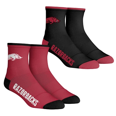 Youth Rock Em Socks Arkansas Razorbacks Core Team 2-Pack Quarter Length Sock Set