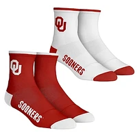 Youth Rock Em Socks Oklahoma Sooners Core Team 2-Pack Quarter Length Sock Set