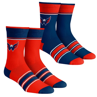 Youth Rock Em Socks Washington Capitals Multi-Stripe 2-Pack Team Crew Sock Set