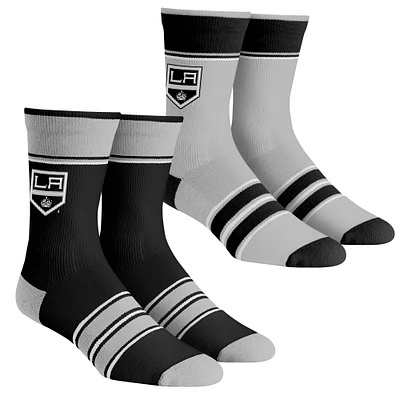 Youth Rock Em Socks Los Angeles Kings Multi-Stripe 2-Pack Team Crew Sock Set