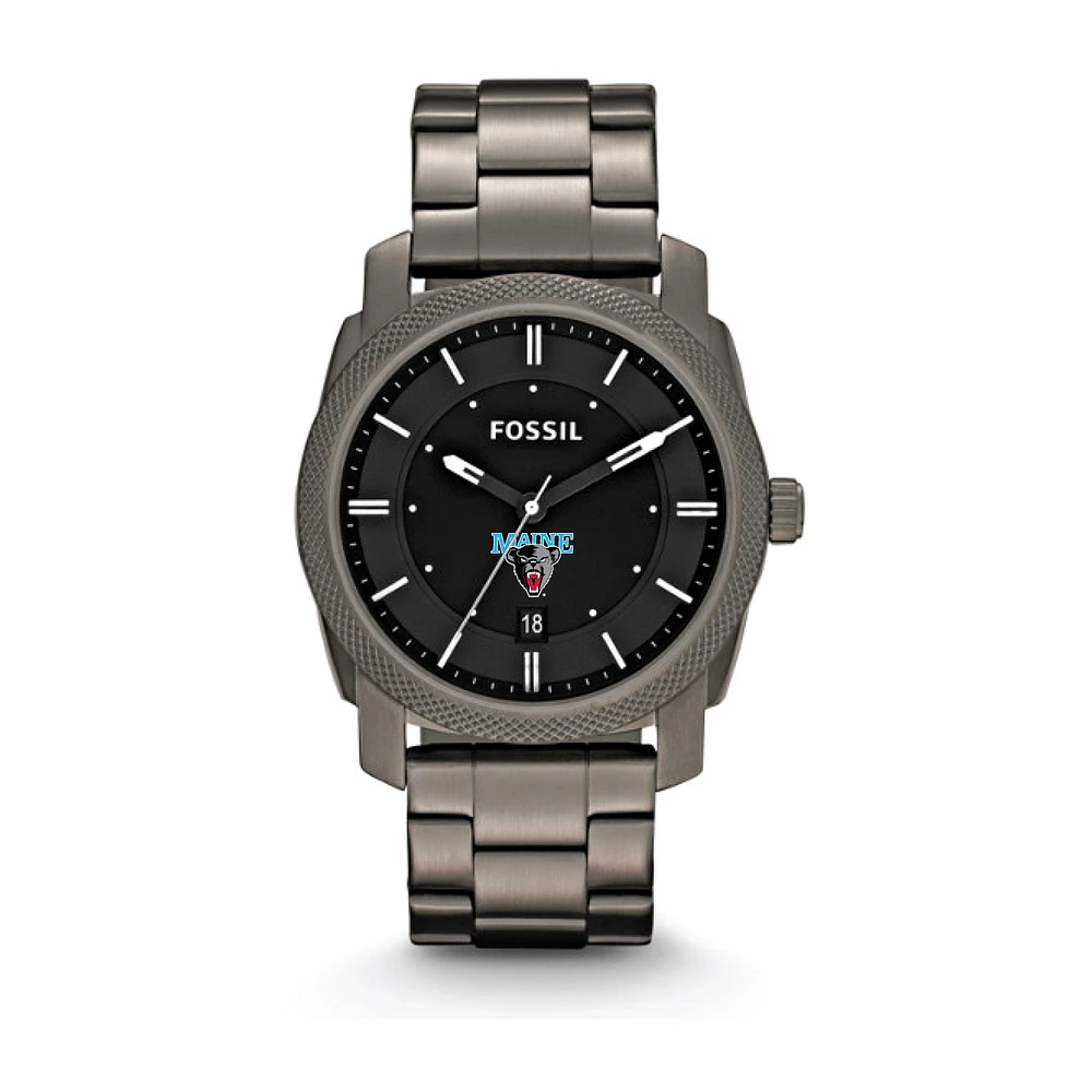 Fossil Maine Black Bears Machine Smoke Stainless Steel Watch
