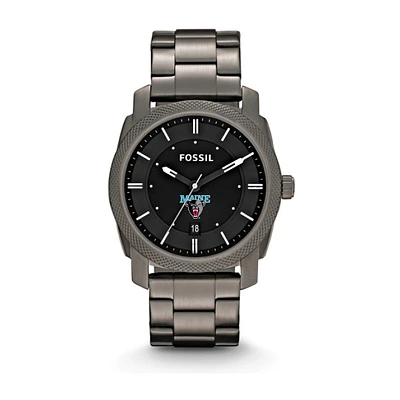 Fossil Maine Black Bears Machine Smoke Stainless Steel Watch