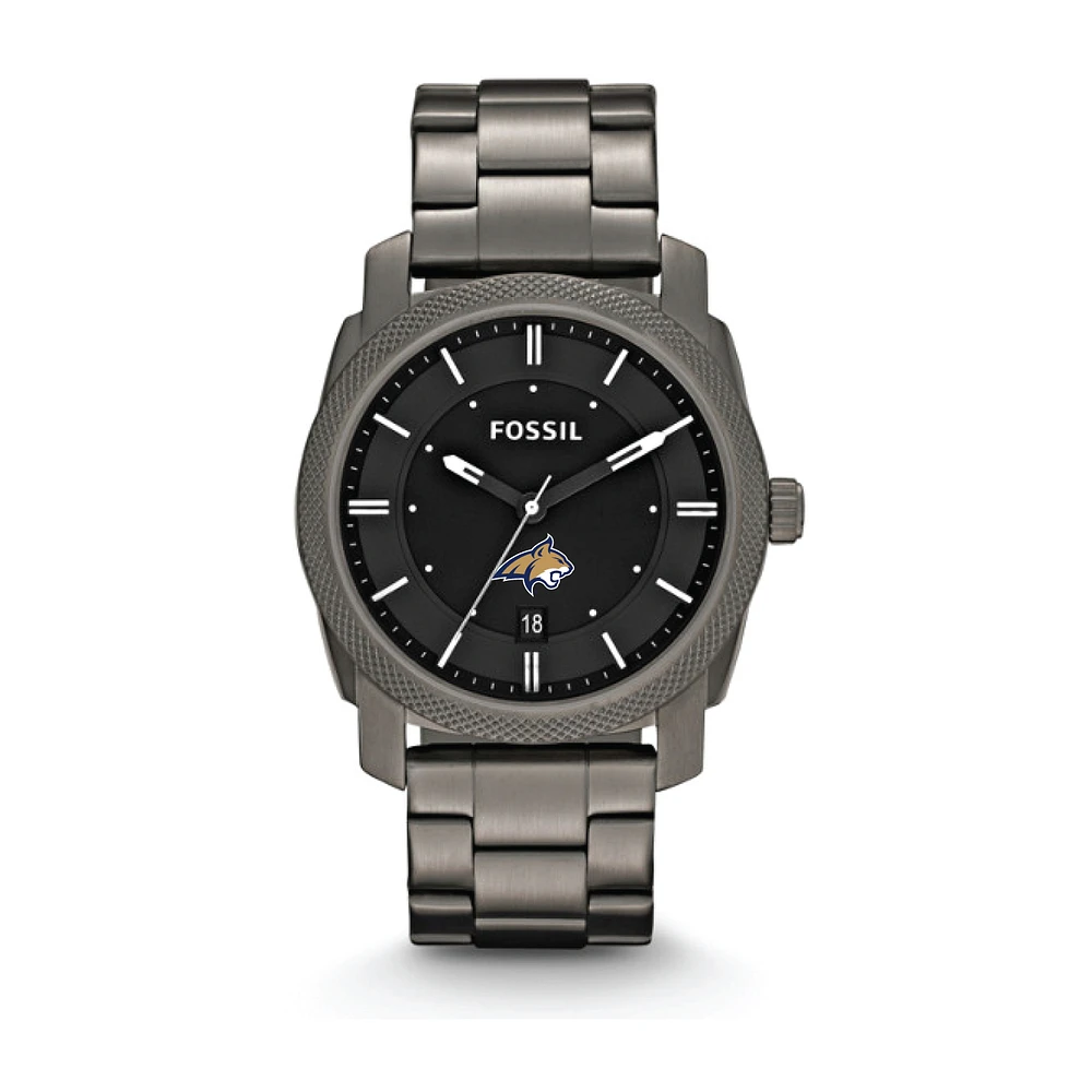 Fossil Montana State Bobcats Machine Smoke Stainless Steel Watch