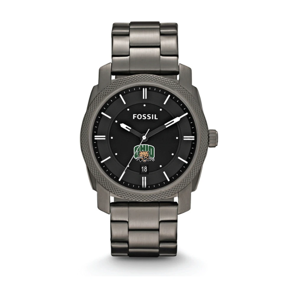 Fossil Ohio Bobcats Machine Smoke Stainless Steel Watch