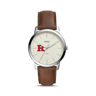 Fossil Rutgers Scarlet Knights The Minimalist Leather Watch