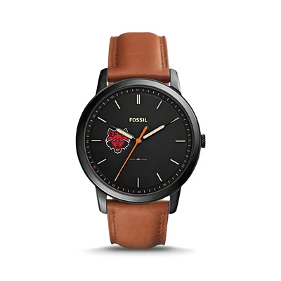 Fossil Arkansas State Red Wolves The Minimalist Slim Light Brown Leather Watch