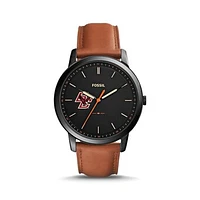 Fossil Boston College Eagles The Minimalist Slim Light Brown Leather Watch