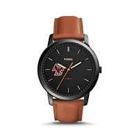 Fossil Boston College Eagles The Minimalist Slim Light Brown Leather Watch