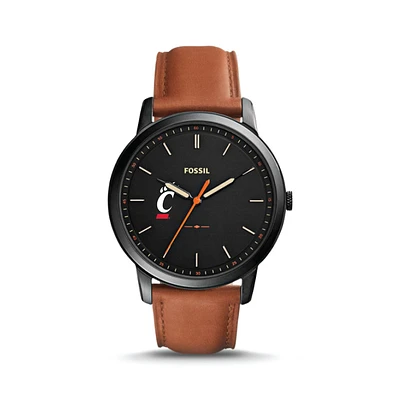 Fossil Cincinnati Bearcats The Minimalist Slim Light Brown Leather Watch