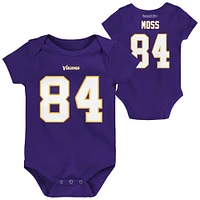 Newborn & Infant Mitchell Ness Randy Moss Purple Minnesota Vikings Retro Name Number Bodysuit