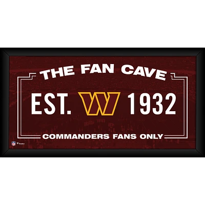 Washington Commanders Framed 10" x 20" Fan Cave Collage