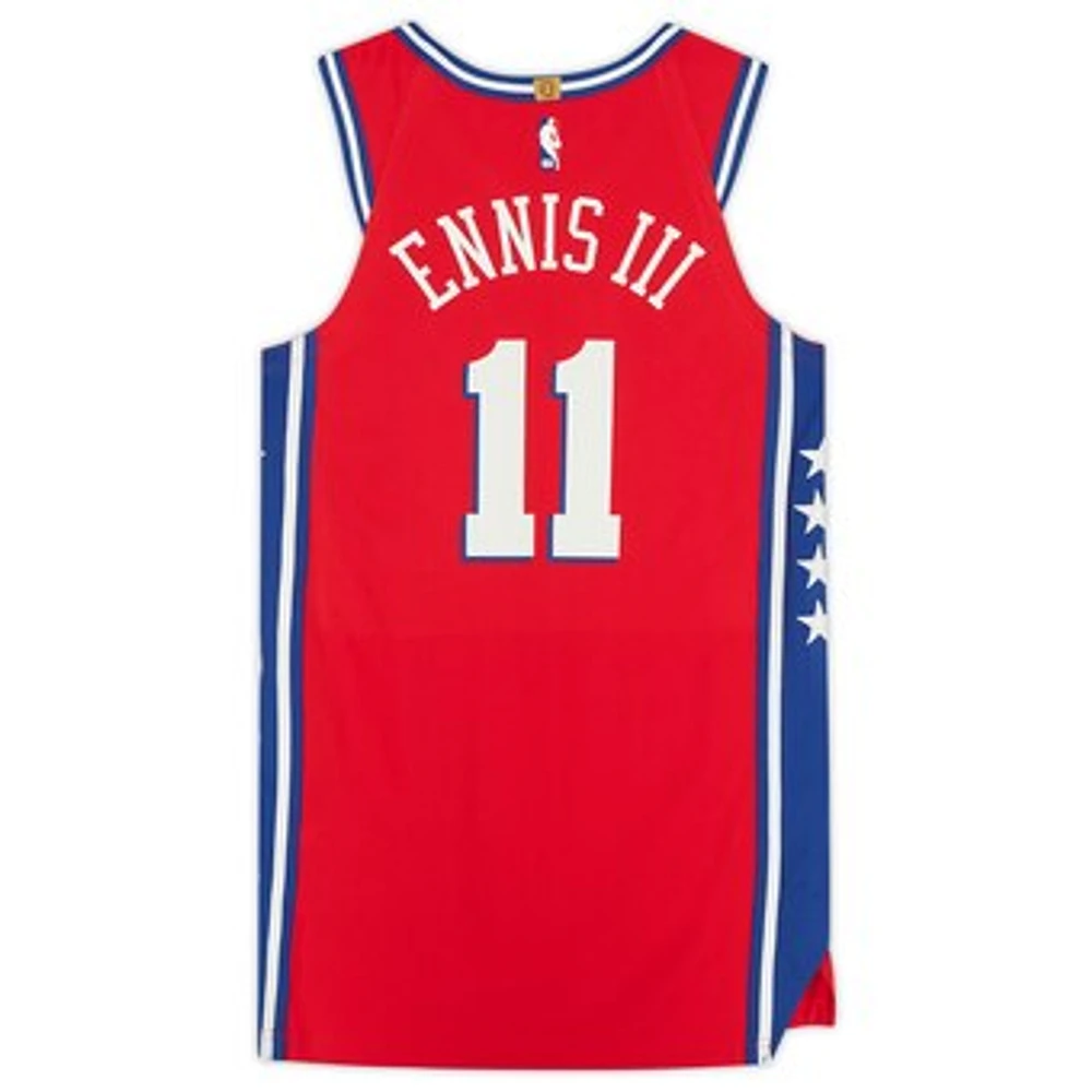 James Ennis Red Philadelphia 76ers Player-Issued #11 Jersey from the 2019-20 NBA Season