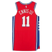 James Ennis Red Philadelphia 76ers Player-Issued #11 Jersey from the 2019-20 NBA Season