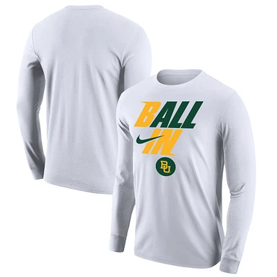 Men's Nike White Baylor Bears Legend Bench Long Sleeve T-Shirt