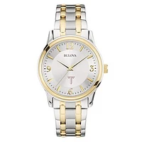 Bulova Silver/Gold Troy University Trojans Classic Two-Tone Round Watch