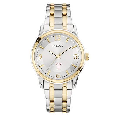 Bulova Silver/Gold Troy University Trojans Classic Two-Tone Round Watch