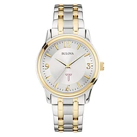 Bulova Silver/Gold Troy University Trojans Classic Two-Tone Round Watch