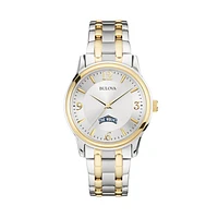 Bulova Silver/Gold Mount St. Mary's Mountaineers Classic Two-Tone Round Watch