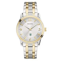 Bulova Silver/Gold William & Mary Tribe Classic Two-Tone Round Watch