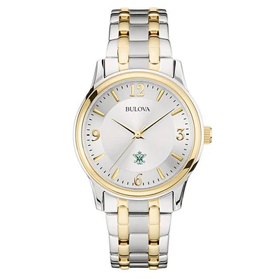 Bulova Silver/Gold William & Mary Tribe Classic Two-Tone Round Watch