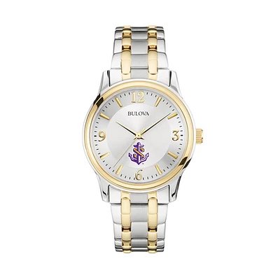 Bulova Silver/Gold LSU Shreveport Pilots Classic Two-Tone Round Watch