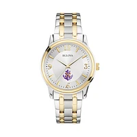 Bulova Silver/Gold LSU Shreveport Pilots Classic Two-Tone Round Watch