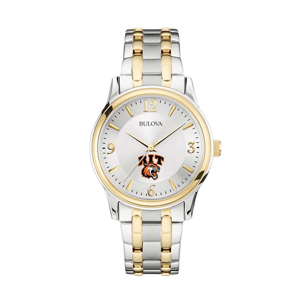 Bulova Silver/Gold Rochester Institute of Technology Tigers Classic Two-Tone Round Watch