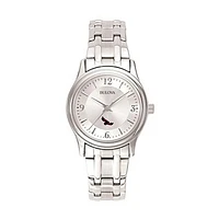 Women's Bulova Silver Saint Joseph's Hawks Stainless Steel Quartz Watch