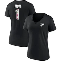 Women's Fanatics Black Pittsburgh Penguins Team Mother's Day V-Neck T-Shirt